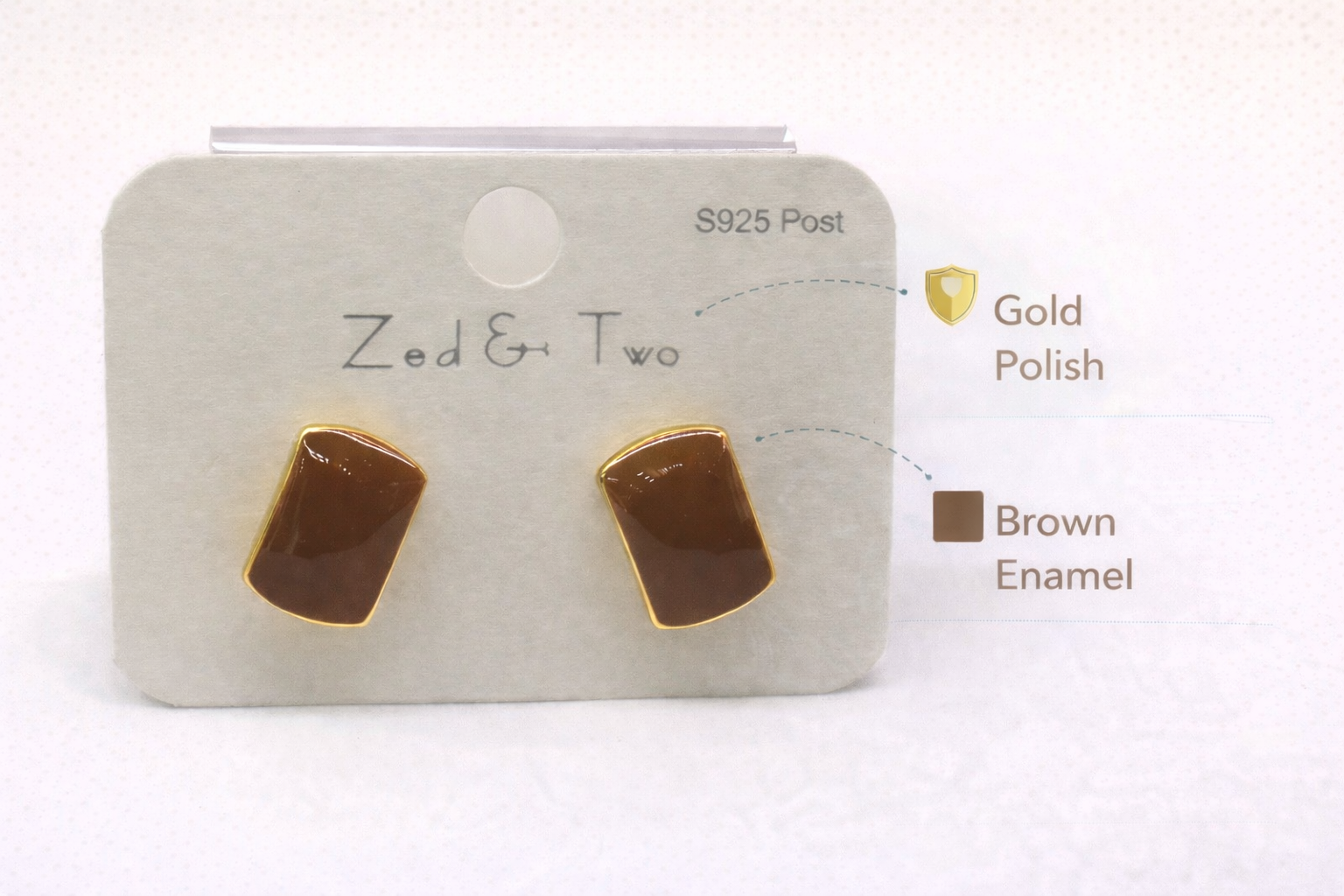 Dark Green Stone Gold Polish Western Stud Earrings for Women