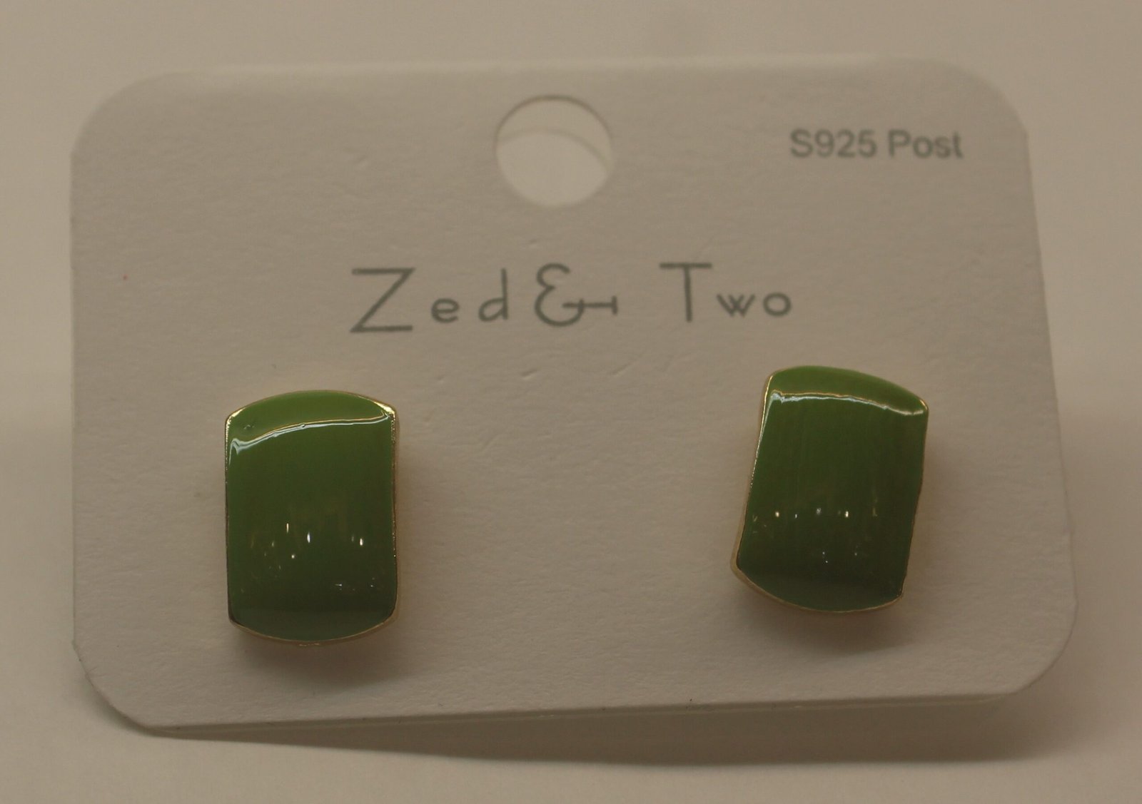 Dark Green Stone Gold Polish Western Stud Earrings for Women